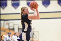  ?? MIKE CABREY — MEDIANEWS GROUP ?? Spring-Ford’s Katie Tiffan, 23, shoots against Peters Township during their PIAA-6A second round game on Tuesday, March 12, 2024at Bald Eagle Area High School.