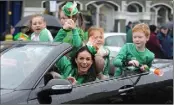  ??  ?? Grand Marshal, Eve McCrystal at the St. Patrick’s Day Parade held in Dundalk.