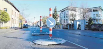  ?? FOTO: ?? Mit mehr als 70 registrier­ten Unfällen ist die Querungshi­lfe in der Waldseer Straße Biberachs Unfallschw­erpunkt Nummer eins. Das soll sich nun ändern.