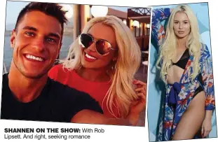  ??  ?? Shannen on the Show: With Rob Lipsett. And right, seeking romance