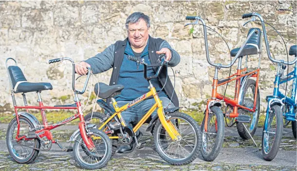  ??  ?? LABOUR OF LOVE: Davie Speake refurbishe­s old Choppers, and has also started doing other Raleigh classics like the Grifter, Tomahawk and Boxer.