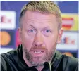  ?? STEVEN PASTON ?? CHELSEA manager Graham Potter during a press conference at Stamford Bridge, London on Monday. | BackpagePi­x