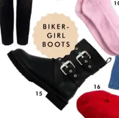  ??  ?? BIKERGIRL BOOTS 15