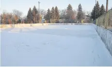  ??  ?? At one time the old stomping grounds of NHL Hall of Famer and New York Islanders legend Clark Gillies, things were all quiet at the Ross Wells outdoor rink on Boxing Day. The rink is one of five in the city with 100 per cent coverage and was expected...