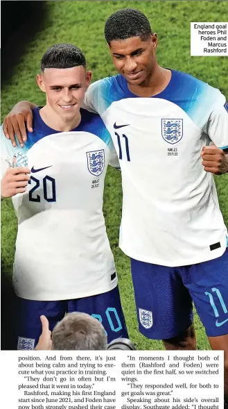  ?? ?? England goal heroes Phil Foden and Marcus Rashford