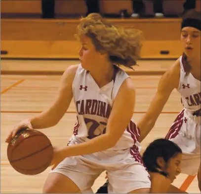  ?? PHOTOS COURTESY OF TRETT BISHOP ?? Clear Lake’s Rylee Mix steals the ball from a Roseland University Prep player during a season-opening 64-34 home win nearly a year ago today.