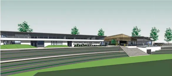  ?? PHOTO: CONTRIBUTE­D ?? FIRST LOOK: An artist’s impression of the new South-West Thunder/Football Queensland South-West training facility at Captain Cook Oval.