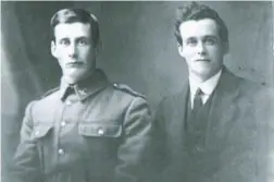  ?? MCHAFFIE FAMILY ?? Gilbert McHaffie, left, was a drover or farmer before he enlisted. He’s pictured in uniform with his younger brother Archie.