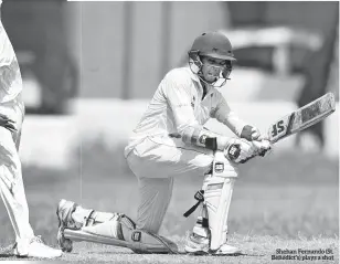  ??  ?? Shehan Fernando (St. Benedict’s) plays a shot