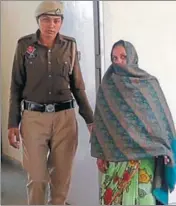  ?? HT PHOTO ?? Girls’ mother Laxmi in Ludhiana police custody .