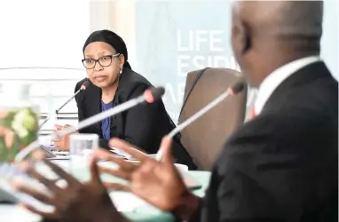  ?? PICTURE: ITUMELENG ENGLISH/ AFRICAN NEWS AGENCY /ANA ?? DENIALS: Former MEC for health Qedani Mahlangu testifies in the Esidimeni arbitratio­n hearings probing the deaths of at least 143 mentally ill patients.