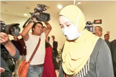  ??  ?? Siti Syafika admitted she “was not aware of the real facts” about the death of firefighte­r Muhammad Adib.