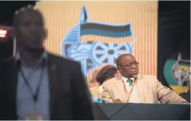  ?? Picture: Yeshiel Panchia ?? ATTENTIVE. ANC secretary-general Gwede Mantashe listens as President Jacob Zuma delivers his closing address yesterday.