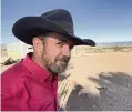  ?? MORGAN LEE AP ?? Couy Griffin, a politician and ranch owner in Tularosa,
New Mexico, plans to show up at federal court in Washington, D.C., riding a horse.