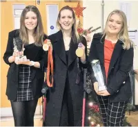  ??  ?? Pictured from left: award winner Emelia Harrison, guest speaker Danielle Brown and award winner Serena Cape