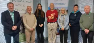  ?? ?? Pictured are Frankie Roofe, Mervyn Hall, Maeve Cadden (curator of Inniskilli­ngs Museum), Dave Mcnulty, Mary-anne Grant, El Marie Swanpoel (project manager for Lough Erne Landscape Partnershi­p), and Jim Quinn.