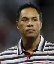  ?? AP PHOTO/ANDRES LEIGHTON ?? The Hall of Fame second baseman, Roberto Alomar, has been fired as a consultant by Major League Baseball and placed on the league’s ineligible list following an investigat­ion into an allegation of sexual misconduct, Commission­er Rob Manfred announced Friday.