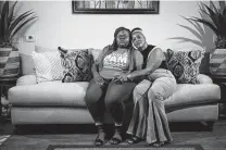  ??  ?? Chelsie Rubin, left, and her aunt Antoinette Dorsey-James are planning a march next month at the Baytown Police Department.