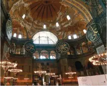  ??  ?? Visitors are seen at the Hagia Sophia Museum in Istanbul, yesterday.