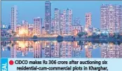  ??  ?? CIDCO makes Rs 306 crore after auctioning six residentia­l-cum-commercial plots in Kharghar, Kalamboli, and Sanpada nodes
A 5,858 sqm plot in Sanpada’s sector 18 fetched over Rs 153 crore in the e-auction