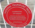  ?? PHOTO: NATIONAL TRANSPORT TRUST ?? Leamington Lift Bridge’s Red Wheel award.