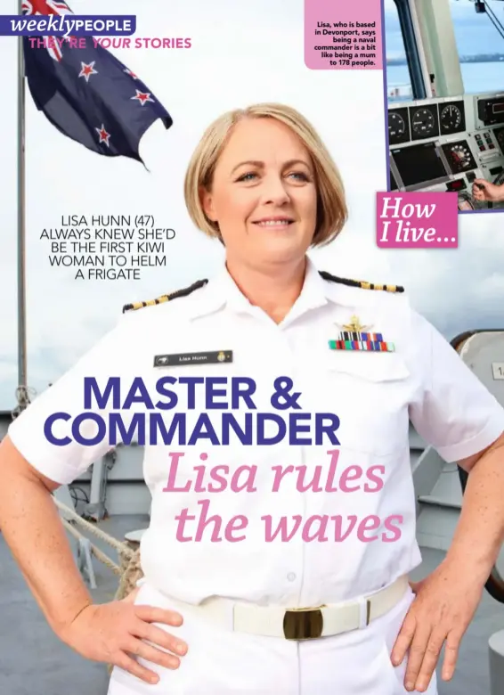  ??  ?? Lisa, who is based in Devonport, saysbeing a naval commander is a bit like being a mumto 178 people.