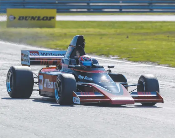  ??  ?? Leanne Tander takes to the track at Sandown Internatio­nal Raceway in Victoria in one of the Super5000 cars ahead of their public debut on the Gold Coast.