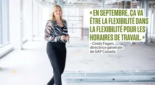  ?? PHOTO AGENCE QMI, DOMINICK GRAVEL ?? La directrice générale de SAP Canada, Cindy Fagen, a fait visiter au Journal le chantier des nouveaux bureaux montréalai­s de la multinatio­nale allemande, aux 16e et 17e étages de la Place Ville Marie. SAP compte environ 1000 employés dans la métropole.