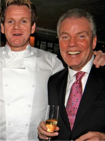  ??  ?? Rift: Gordon Ramsay and Chris Hutcheson in 2006, before their family feud