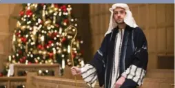  ?? CARLOS OSORIO/TORONTO STAR ?? Pianist and singer James Doucette has volunteere­d with the Christmas pageant at Timothy Eaton Memorial Church for 11 years. This time he plays a singing shepherd.