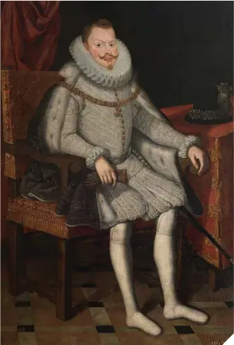  ??  ?? Junto a estas líneas, retrato de Felipe III sedente en el Museo del Prado, obra de Bartolomé González; el rey, siempre precavido, firmó un acuerdo de paz con Venecia que la actitud del Dogo hizo tambalear. Abajo, retrato de Carlos Manuel I de Saboya, supuesto aliado del monarca.