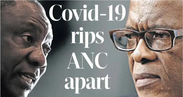  ??  ?? The tension between President Cyril Ramaphosa and Ace Magashule flared into the open at the ANC’s national executive committee meeting this weekend. The flashpoint was rampant patronage in PPE supply contracts.