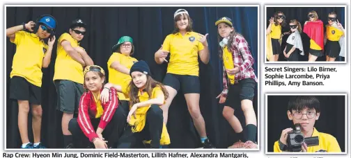  ??  ?? Rap Crew: Hyeon Min Jung, Dominic Field-Masterton, Lillith Hafner, Alexandra Mantgaris, Hannah Ahern. Front: Syah Nichols, Archer Pendleton.