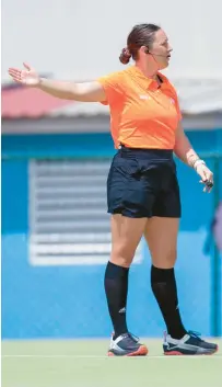  ?? PAN AMERICAN HOCKEY FEDERATION ?? Emmaus High grad and current assistant coach Allie Mikelson officiated the women’s Central American and Caribbean Qualifier in Bermuda in April 2022, the bronze-medal game in the Junior Pan Am championsh­ips in April of this year, and both men’s and women’s games in the Hockey 5s Pan American Cup in June.