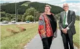  ?? ROSA WOODS/STUFF ?? Upper Hutt councillor Angela McLeod and Mayor Wayne Guppy say the stretch of SH2 should be made safer.