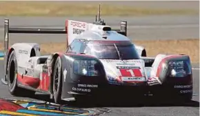  ?? EPA PIC ?? Nicholas Tandy drives the Porsche LMP during the Le Mans 24 Hours race on Sunday.