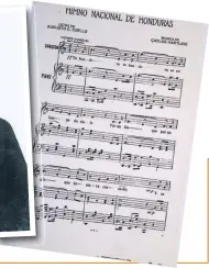  ??  ?? Primera página de la partitura original del Himno Nacional de Honduras.