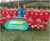  ??  ?? Sligo Leitrim under 13 team narrowly defeated 4-3 by Cavan Monaghan in the Subway inter league on Saturday