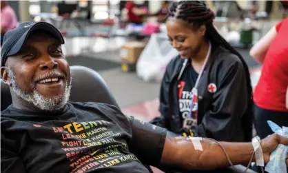  ?? Photograph: Jon Cherry/Getty Images ?? ‘Blood is always in high demand. The American Red Cross – which supplies 40% of the country’s blood – saw its worst blood shortage in over a decade this January.’