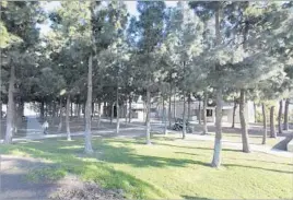  ??  ?? THE HOLLYHOCK HOUSE by Frank Lloyd Wright, left, can be seen on the walk. At right, trees dot the lawn outside the gallery theater in Barnsdall Art Park.