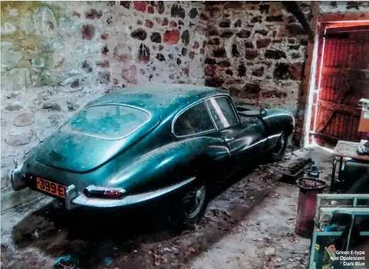  ??  ?? Green E-type was Opalescent Dark Blue