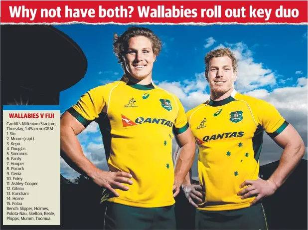  ?? Picture: GREGG PORTEOUS ?? TWIN THREAT: Michael Hooper and David Pocock are ready to play in the starting team for the first time since the Rugby Championsh­ip.