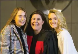  ??  ?? Right: At the UCD prize giving were Sarah Walsh, Kildorrery Cork, Associate Professor Eileen Gibney UCD and Lisa Reidy, Nenagh, Co. Tipperary. Pictures: Patrick Browne