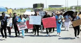  ?? Picture: SINO MAJANGAZA ?? ‘READY TO SERVE’: More than 50 unemployed medical officers marched to the State House in Bhisho on Tuesday to hand over a memorandum of grievances.