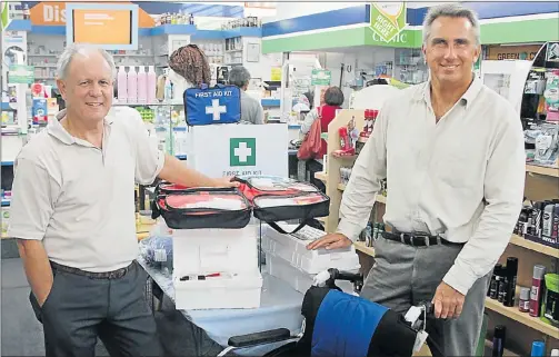  ?? Picture: BRIAN WITBOOI ?? ONE-STOP PHARMACY: Dave Rubin, right, partnered about 10 years ago with Bay pharmacist and pharmacy owner Roger Gilson to form Provincial Westbourne Pharmacy – which now operates as a full-service pharmacy with relatively unique product offerings such...