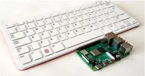  ??  ?? The latest incarnatio­n of the Pi, the 400 model, embodies a Pi 4, also pictured, within a keyboard.