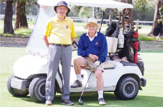  ?? Photograph: MICHAEL ROBINSON ?? Drouin Golf Club’s oldest members Rich Thomas and Phil Edwards still relish the opportunit­y to get out on the course for a game of golf each week.