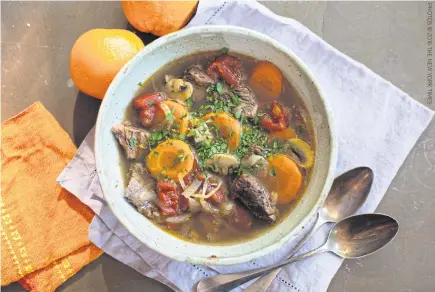  ??  ?? Right Julia Child’s beef daube, prepared in New York.