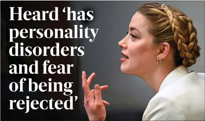  ?? ?? Libel trial: Amber Heard was assessed by a forensic psychologi­st hired by the legal team for her ex-huband Johnny Depp, left