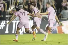  ?? AP photo ?? Inter Miami’s Lionel Messi late in the second half Friday. celebrates his goal